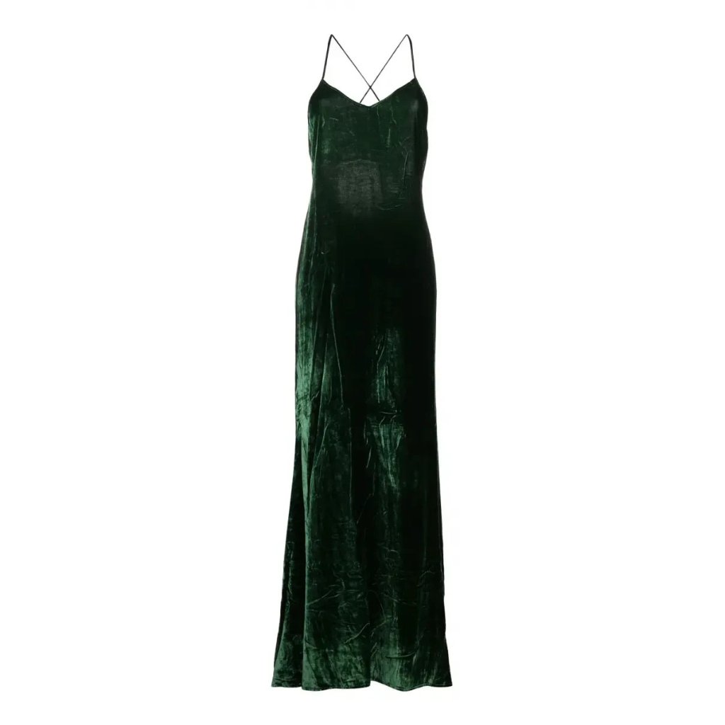 Nwt Reformation Rimini In Forest Green Velvet Maxi Tank Slip Dress L $398